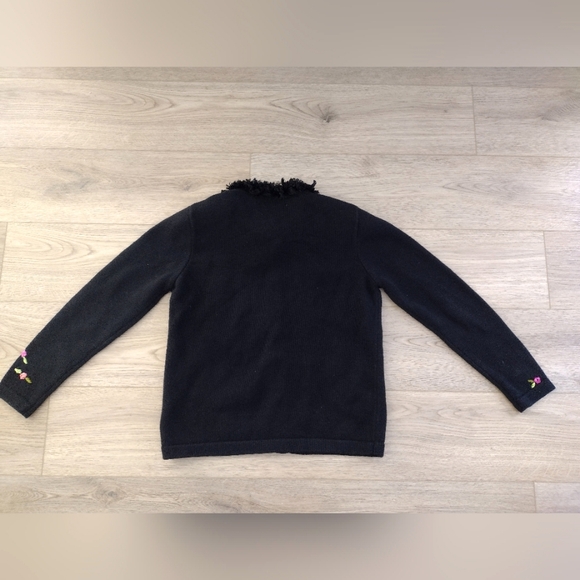 LIKE NEW Berek Purse Motif Cardigan Sweater Size Small Black Multi color Ramie - Picture 3 of 5